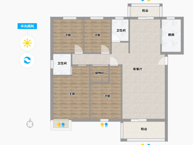 湖北省-黄冈市-赤东中央城-109.45-户型库-采光通风