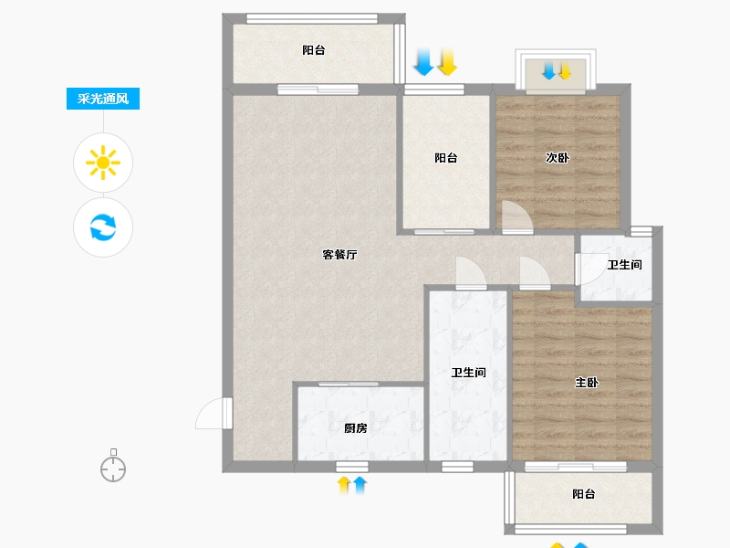 湖北省-黄冈市-赤东中央城-91.10-户型库-采光通风