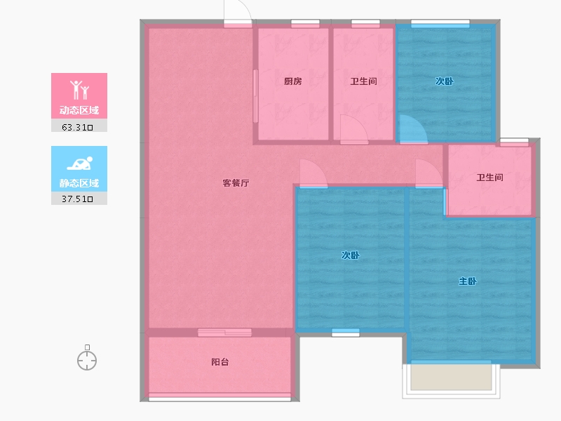 湖北省-黄冈市-赤东中央城-91.94-户型库-动静分区