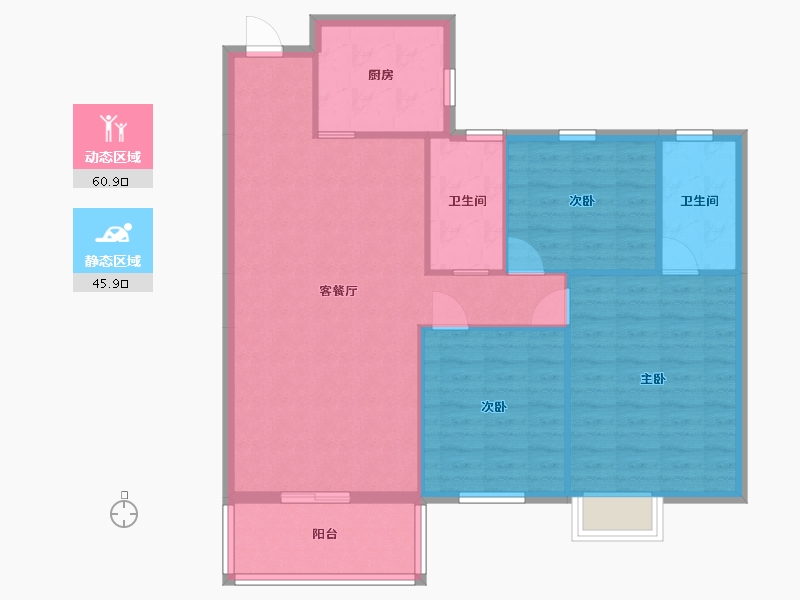 湖北省-黄冈市-赤东中央城-97.70-户型库-动静分区