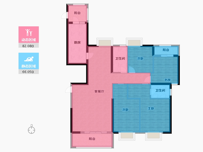 湖南省-衡阳市-中航白沙湾-133.91-户型库-动静分区