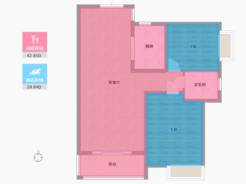 湖南省-株洲市-时代云龙城-82.90-户型库-动静分区