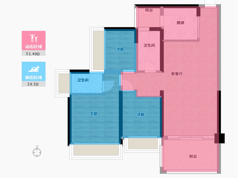 广东省-深圳市-京基御景印象-71.13-户型库-动静分区