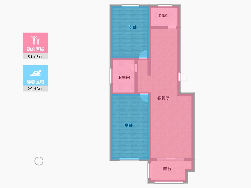 山东省-青岛市-新天地国际新城-70.99-户型库-动静分区