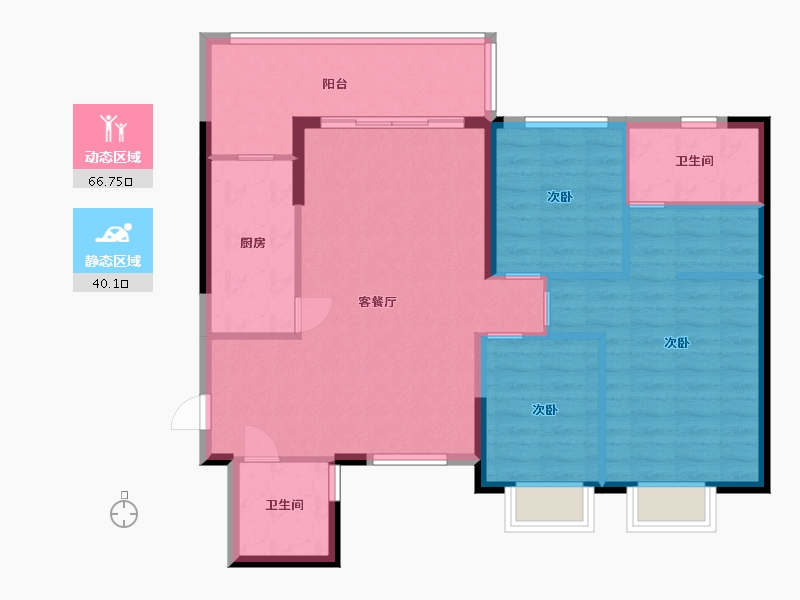 广东省-汕头市-恒大御景湾-96.80-户型库-动静分区