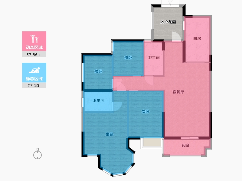 广东省-汕头市-恒大御景湾-111.20-户型库-动静分区