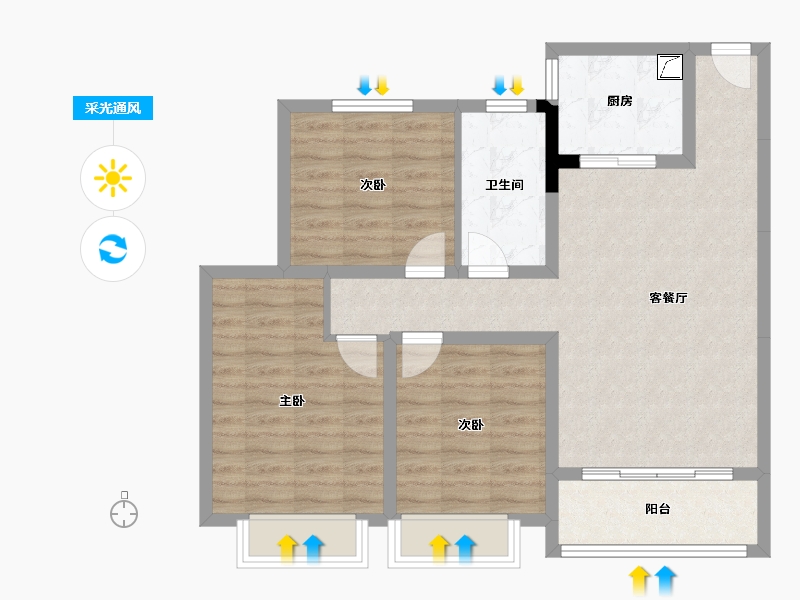 贵州省-铜仁市-桂花广场-81.42-户型库-采光通风