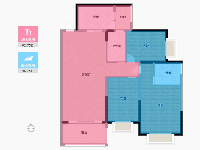 广东省-汕头市-恒大御景湾-98.40-户型库-动静分区