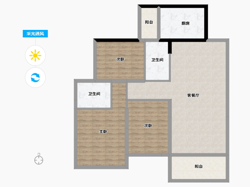 广东省-汕头市-恒大御景湾-96.00-户型库-采光通风