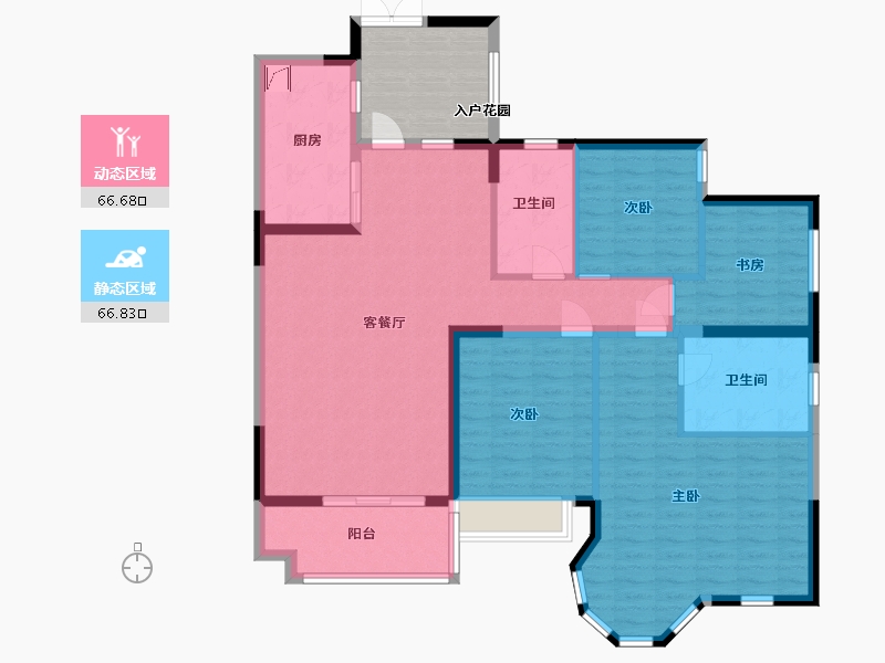 广东省-汕头市-恒大御景湾-128.80-户型库-动静分区