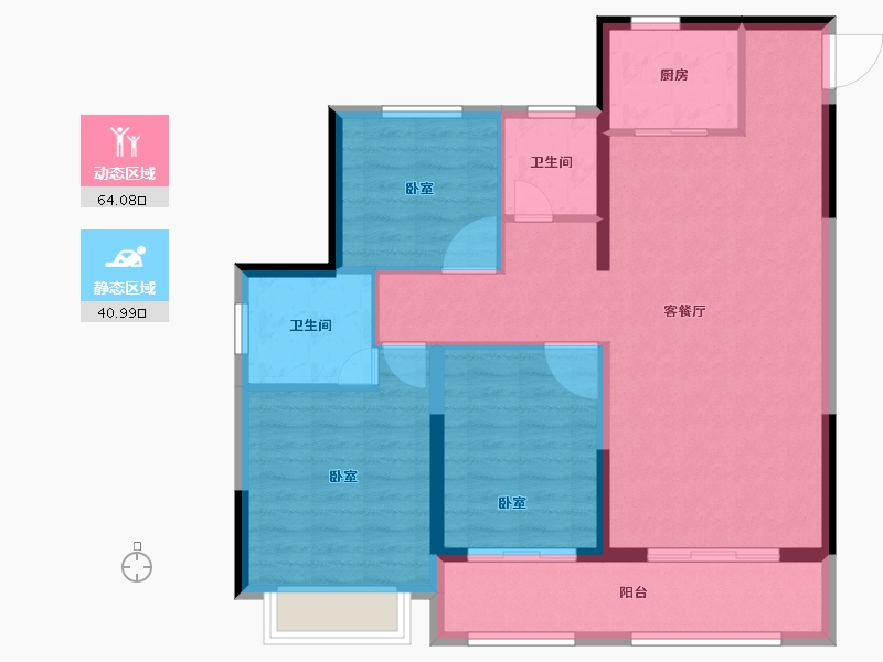 安徽省-亳州市-北京城房京城华府-94.99-户型库-动静分区