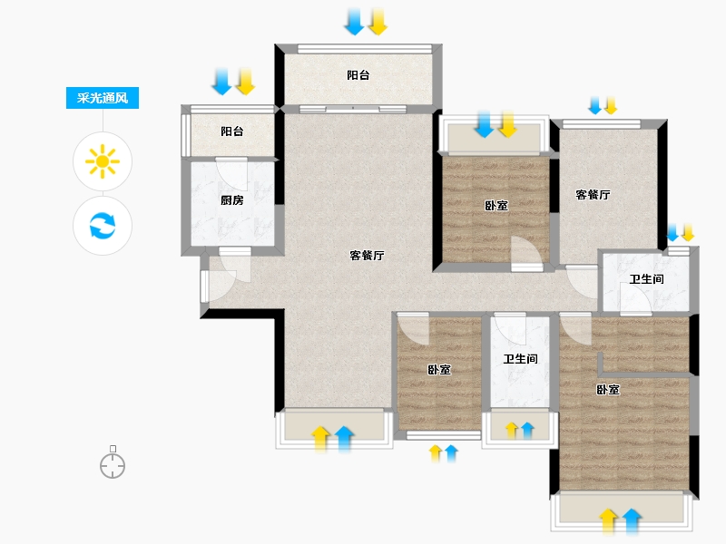 广东省-深圳市-宏发嘉域-99.00-户型库-采光通风