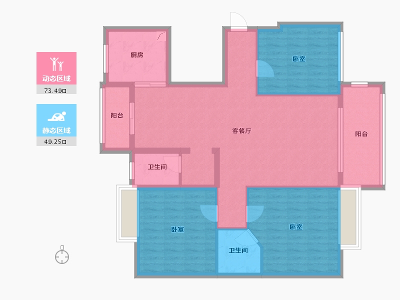 湖南省-郴州市-东江盛景-110.38-户型库-动静分区