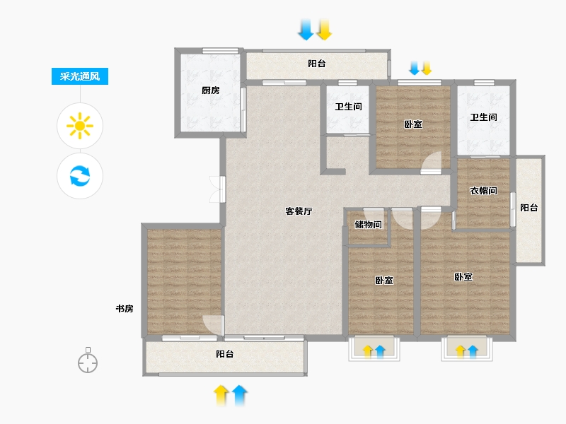 山东省-潍坊市-德润天合-160.00-户型库-采光通风