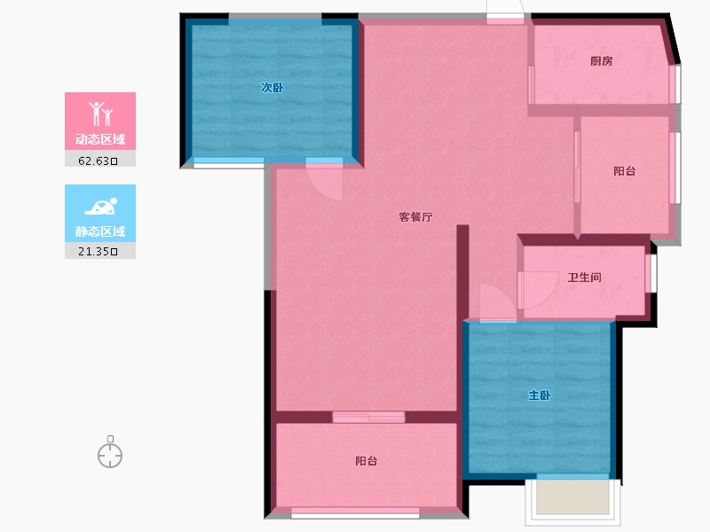 湖南省-常德市-东星·熙城-74.76-户型库-动静分区