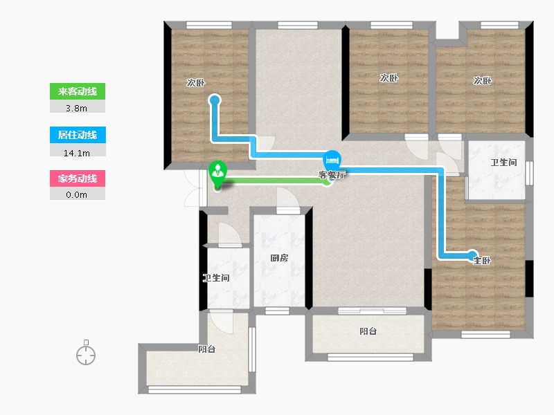 湖南省-张家界市-玉恒龍岸-108.00-户型库-动静线