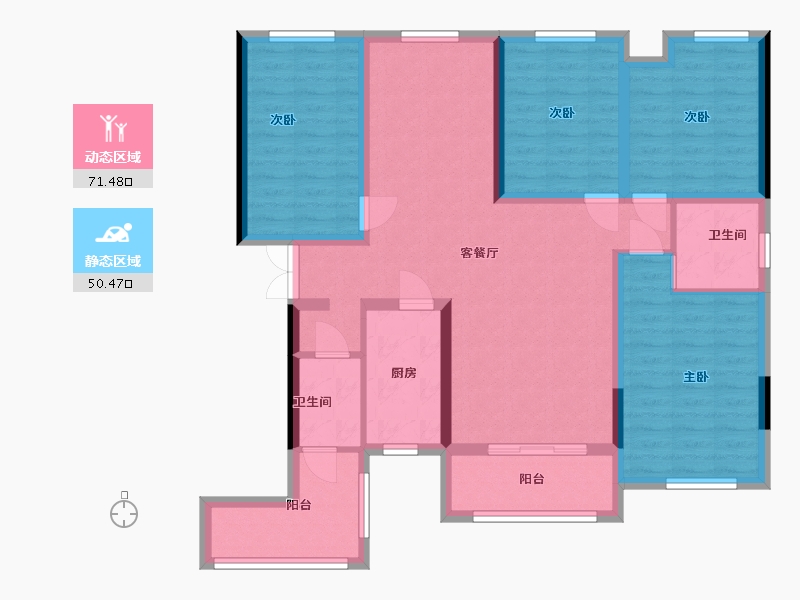 湖南省-张家界市-玉恒龍岸-108.00-户型库-动静分区