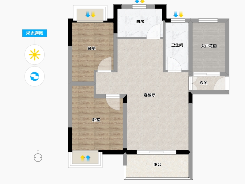 江西省-南昌市-江报翰林世家-72.00-户型库-采光通风