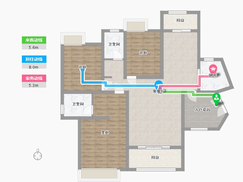 湖南省-岳阳市-滨江观邸-113.48-户型库-动静线