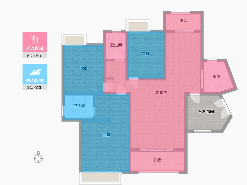 湖南省-岳阳市-滨江观邸-113.48-户型库-动静分区