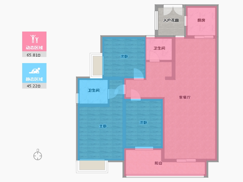 湖南省-岳阳市-滨江观邸-103.46-户型库-动静分区