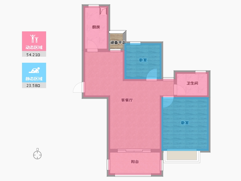 江西省-南昌市-幸福时光-70.00-户型库-动静分区