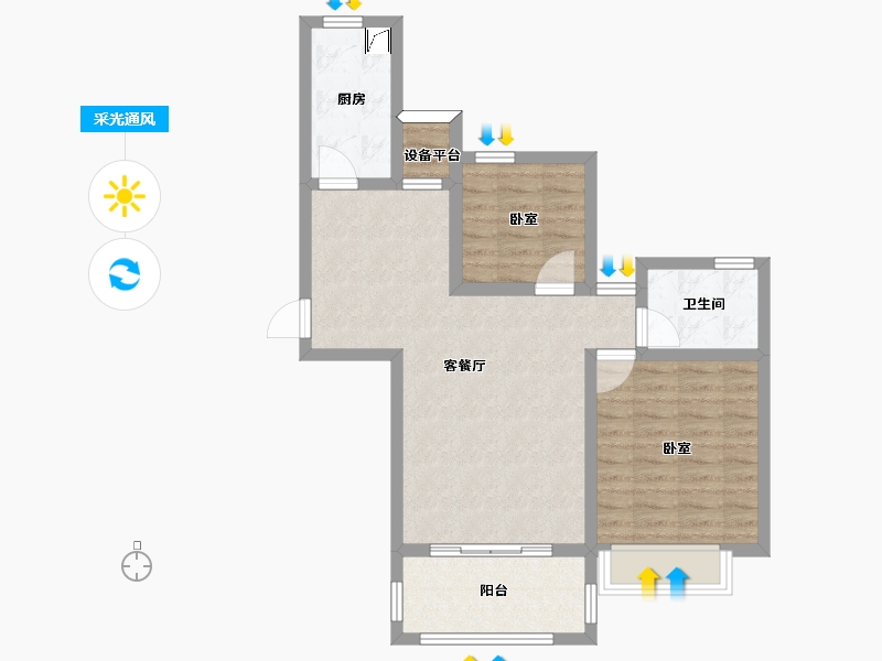 江西省-南昌市-幸福时光-70.00-户型库-采光通风