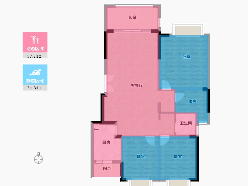 重庆-重庆市-云山晓-87.00-户型库-动静分区