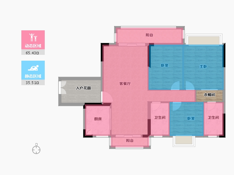 重庆-undefined-誉峰江畔花园-100.98-户型库-动静分区