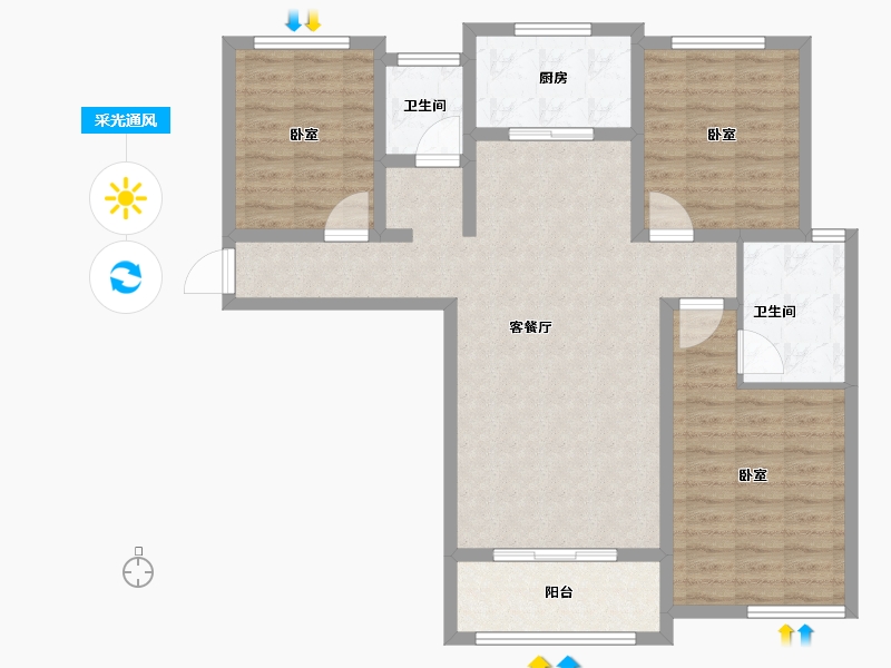 安徽省-宿州市-尚东国际-98.00-户型库-采光通风