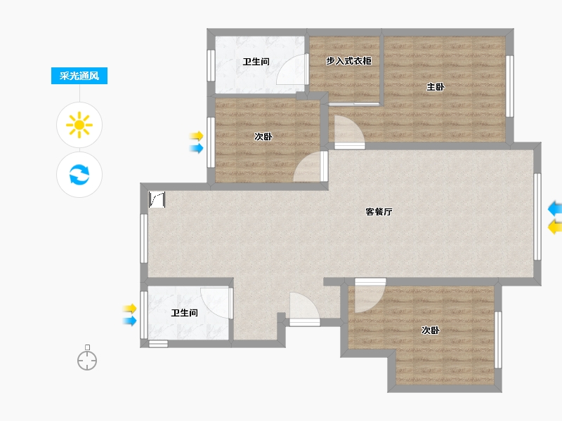 辽宁省-葫芦岛市-博维名著-107.01-户型库-采光通风