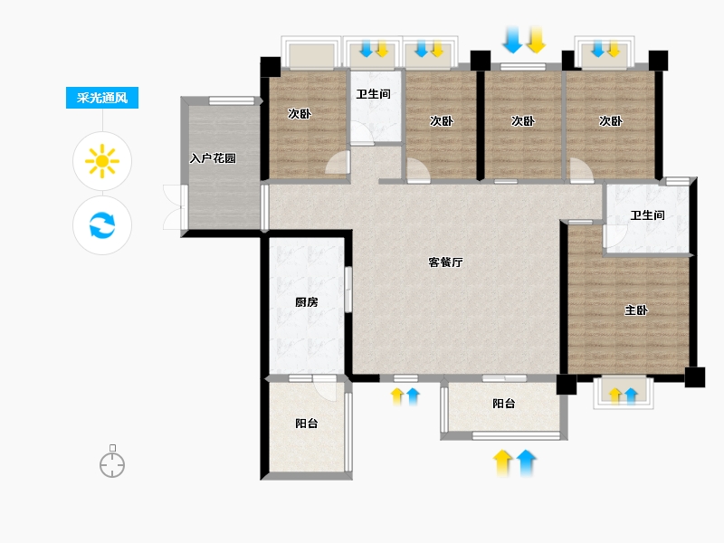 广东省-深圳市-壹方中心玖誉-139.20-户型库-采光通风