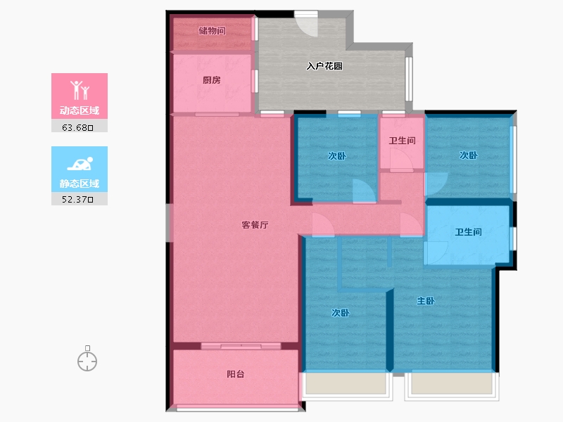 广东省-深圳市-华晖云门-118.02-户型库-动静分区