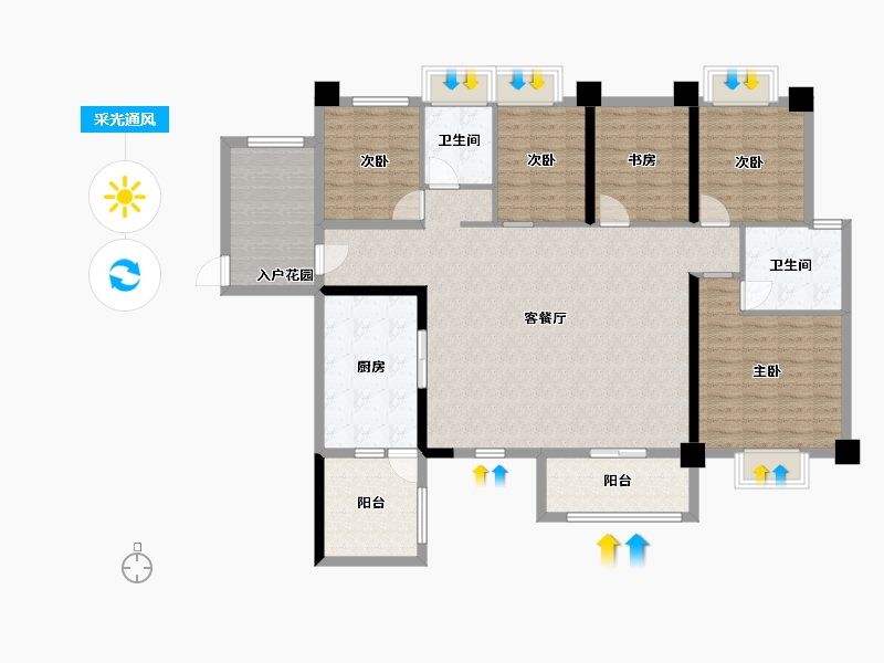 广东省-深圳市-壹方中心玖誉-139.20-户型库-采光通风