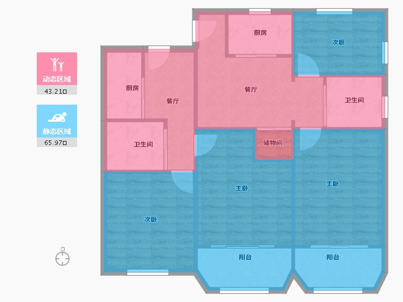 上海-上海市-东淮海公寓-100.00-户型库-动静分区