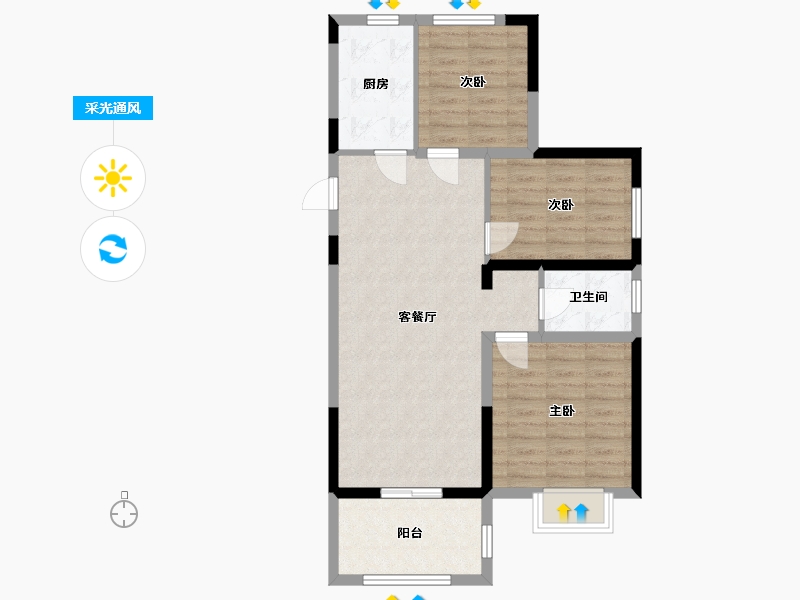 江苏省-南京市-中海国际社区-76.00-户型库-采光通风