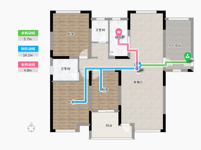 江西省-新余市-暨阳上河园二期-130.00-户型库-动静线