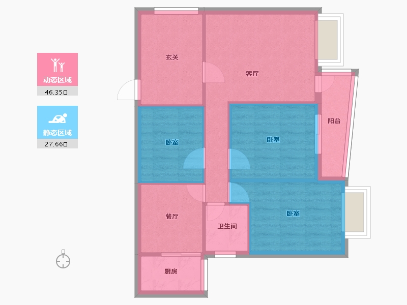 广东省-珠海市-华南名宇-66.34-户型库-动静分区