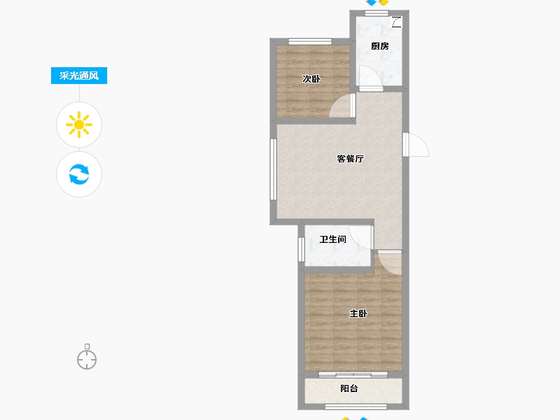 山东省-青岛市-青实樱花郡-66.01-户型库-采光通风