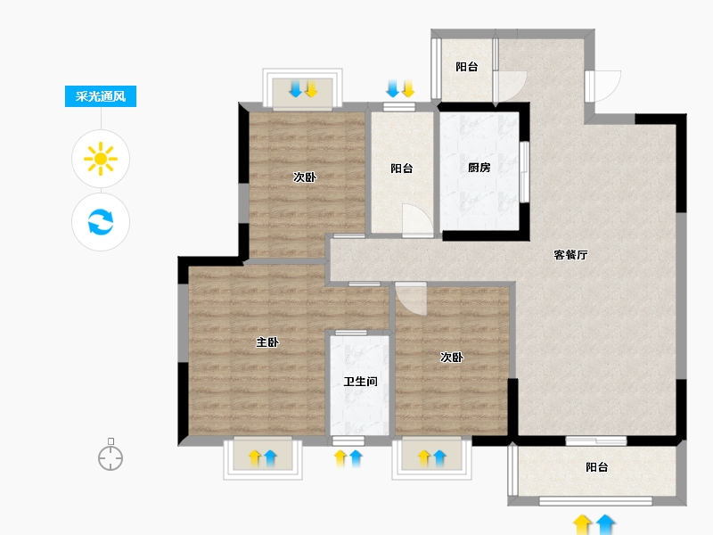 广东省-湛江市-永兴国际城-99.00-户型库-采光通风