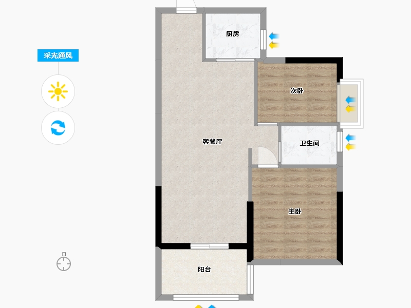 广东省-汕头市-金汇苑-68.20-户型库-采光通风