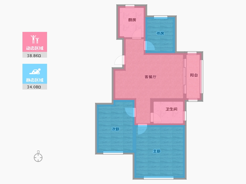 山东省-青岛市-书香华府-64.00-户型库-动静分区