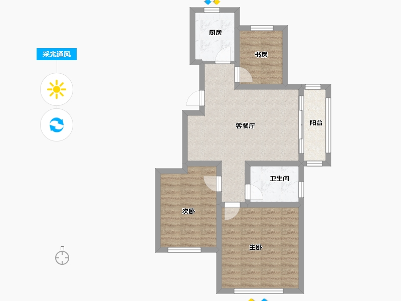 山东省-青岛市-书香华府-64.00-户型库-采光通风