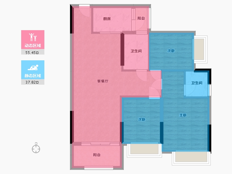 广东省-江门市-千御君珀-83.45-户型库-动静分区