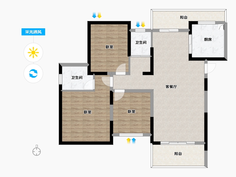 江西省-南昌市-水榭湾-110.00-户型库-采光通风