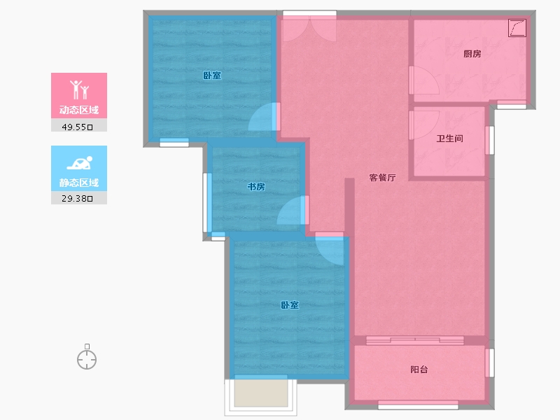 江西省-新余市-御天城-蟠龙居南区(B)-70.00-户型库-动静分区