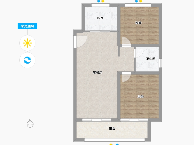 河北省-邯郸市-泽信-61.00-户型库-采光通风