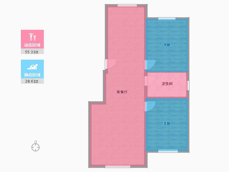 内蒙古自治区-呼伦贝尔市-学府雅轩-76.17-户型库-动静分区