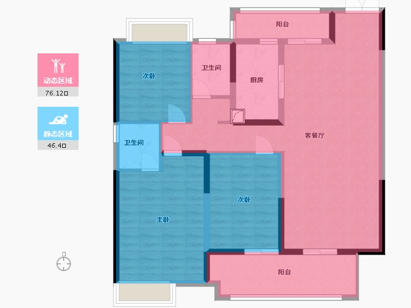 河南省-南阳市-建业云镜二期-110.00-户型库-动静分区