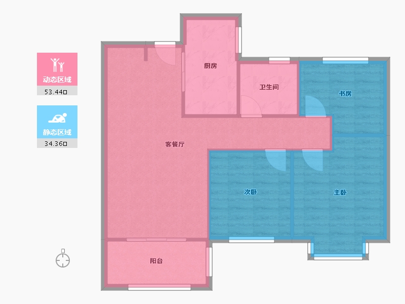 江苏省-南京市-江宁金茂悦-80.00-户型库-动静分区